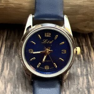 LTD Gold Tone Blue Dial Women’s Quartz Watch With New Band